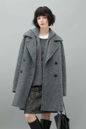 Classic Double-Breasted Napoleonic Grey Trench Coat